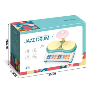 ست جاز و درام 3 در 1 کودک 2 طبلی صورتی Piano Keyboard Drum Set 3 in 1 Baby Musical Toys_اسباب بازی